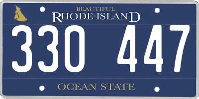 RI license plate 330447