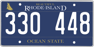 RI license plate 330448