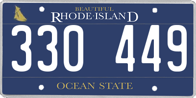 RI license plate 330449