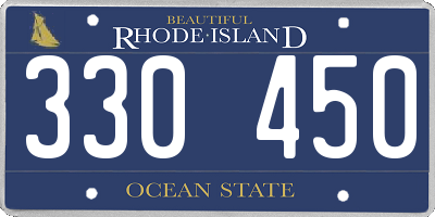 RI license plate 330450