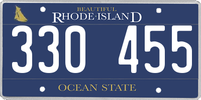 RI license plate 330455