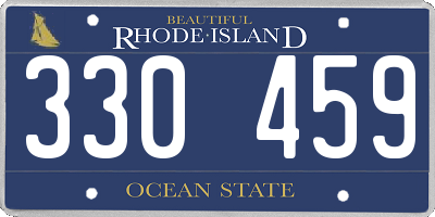 RI license plate 330459