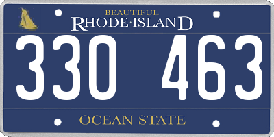 RI license plate 330463