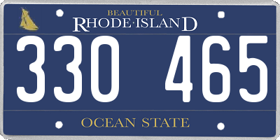 RI license plate 330465