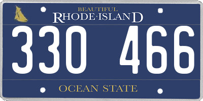 RI license plate 330466