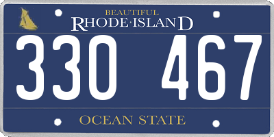 RI license plate 330467