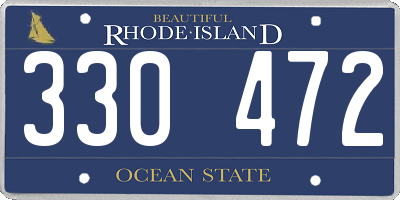 RI license plate 330472