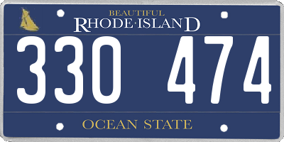RI license plate 330474