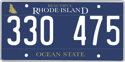 RI license plate 330475