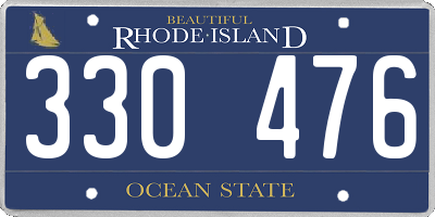 RI license plate 330476