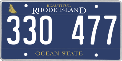 RI license plate 330477