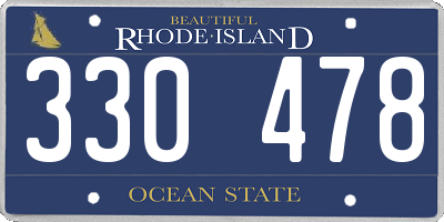 RI license plate 330478