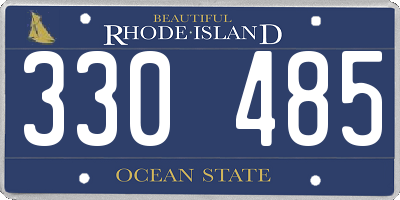 RI license plate 330485