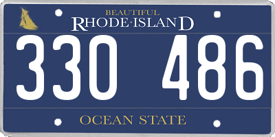 RI license plate 330486