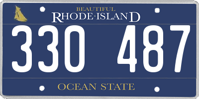RI license plate 330487