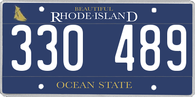RI license plate 330489
