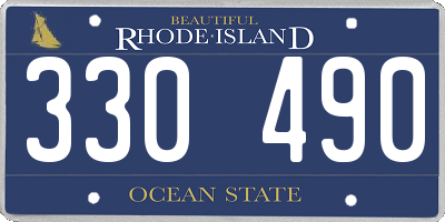 RI license plate 330490