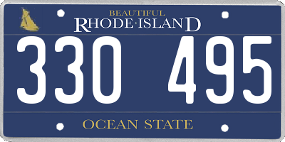 RI license plate 330495