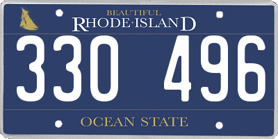 RI license plate 330496