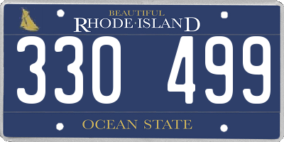 RI license plate 330499