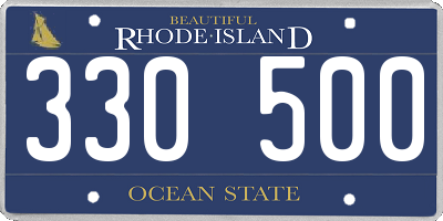 RI license plate 330500