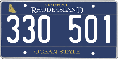 RI license plate 330501