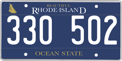 RI license plate 330502