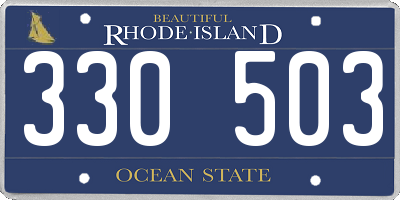 RI license plate 330503