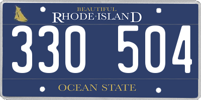 RI license plate 330504