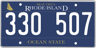 RI license plate 330507