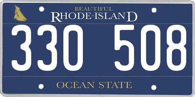 RI license plate 330508