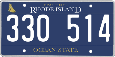 RI license plate 330514