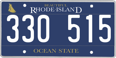 RI license plate 330515