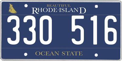 RI license plate 330516