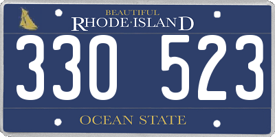 RI license plate 330523