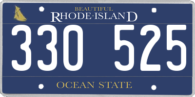RI license plate 330525