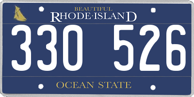 RI license plate 330526