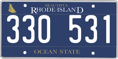 RI license plate 330531