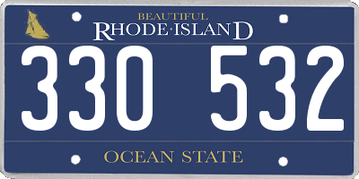 RI license plate 330532