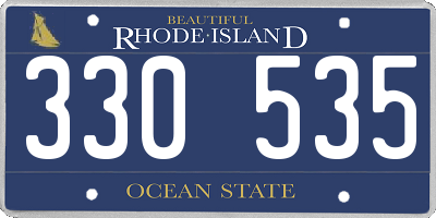 RI license plate 330535