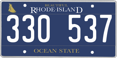 RI license plate 330537
