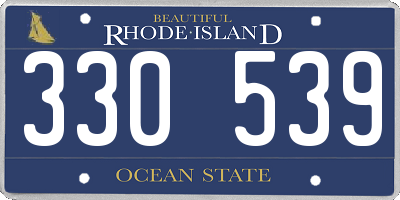 RI license plate 330539