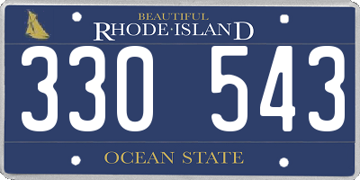 RI license plate 330543