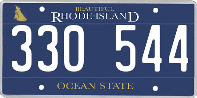 RI license plate 330544