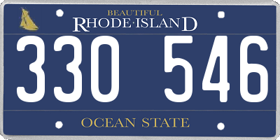 RI license plate 330546