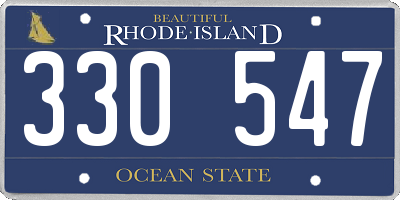 RI license plate 330547