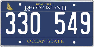 RI license plate 330549