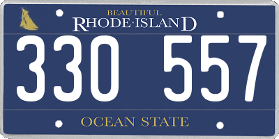 RI license plate 330557