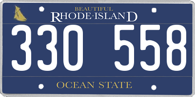 RI license plate 330558