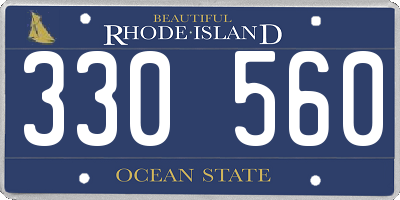 RI license plate 330560